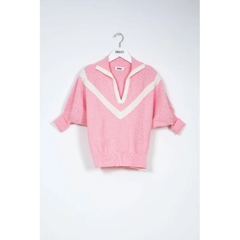 - Climbing pet constant temperature heating padIndee Candy Pink Polo Knit Sweater