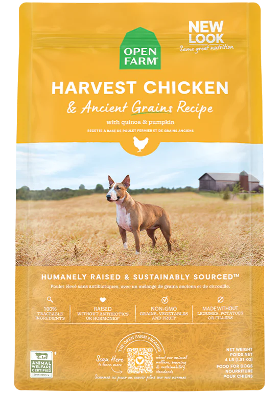 - Parrot climbing and standing wooden frameOpen Farm Harvest Chicken & Ancient Grains Dry Dog Food 4lb