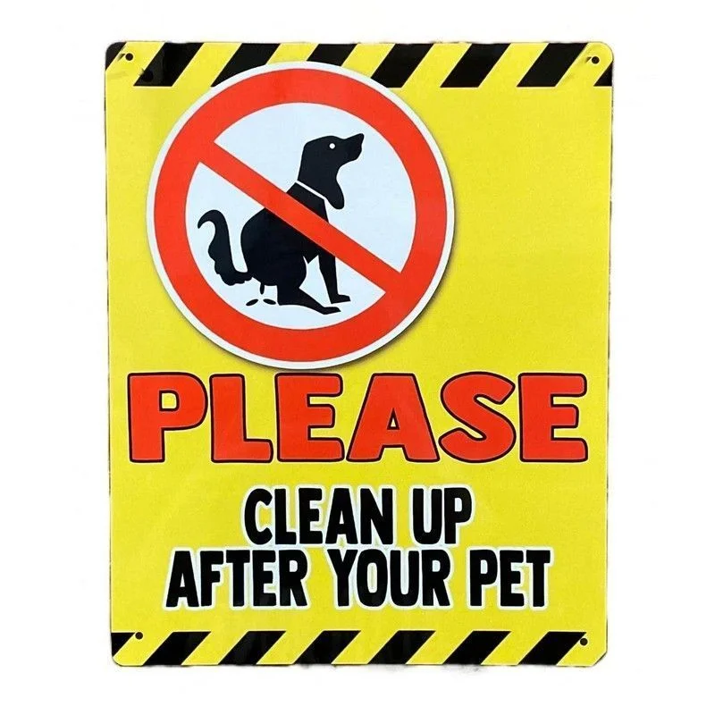  -Anti-scratch sofa protective coverClean Up After Your Pet Sign Metal Wall Mounted - 25cm