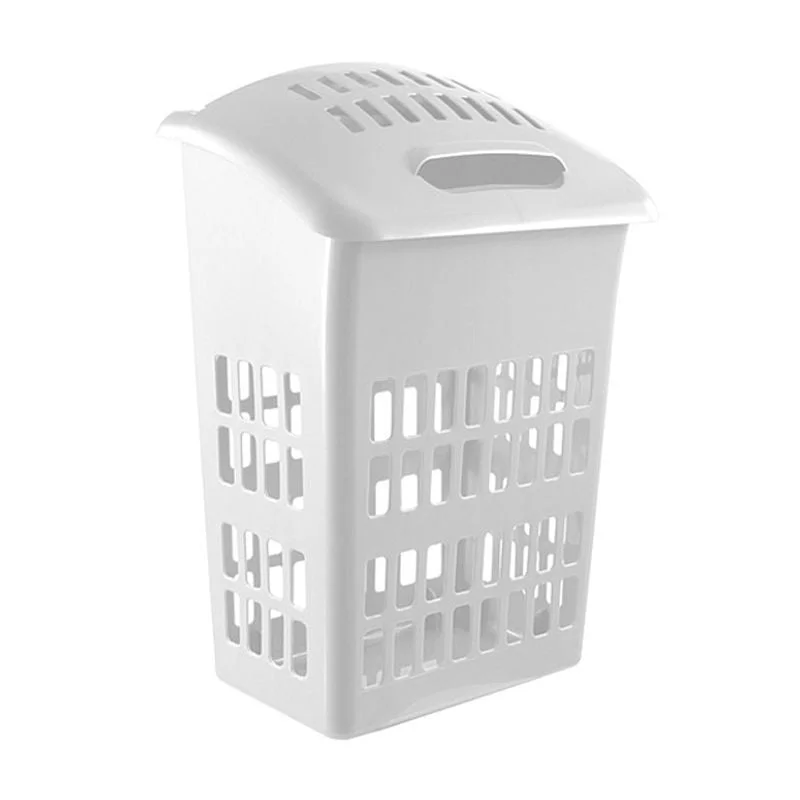 ---Plastic Laundry Bin Folding Lid - White Signature by Curver