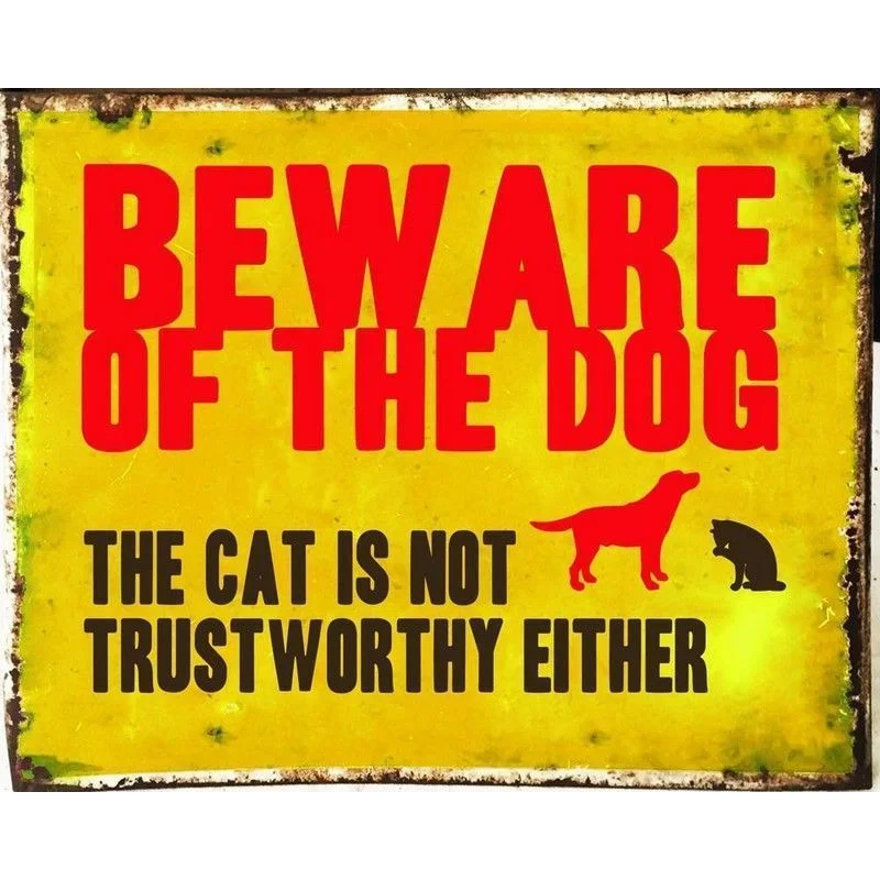 - Custom pet birthday cakeVintage Beware Of The Dog Sign Metal Wall Mounted - 27cm