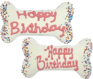 - Car dog seat beltHappy Birthday Dog Bone 5.5" - Pink