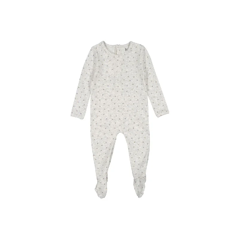 ---Ladida Layette Blue Rose Bud Footie