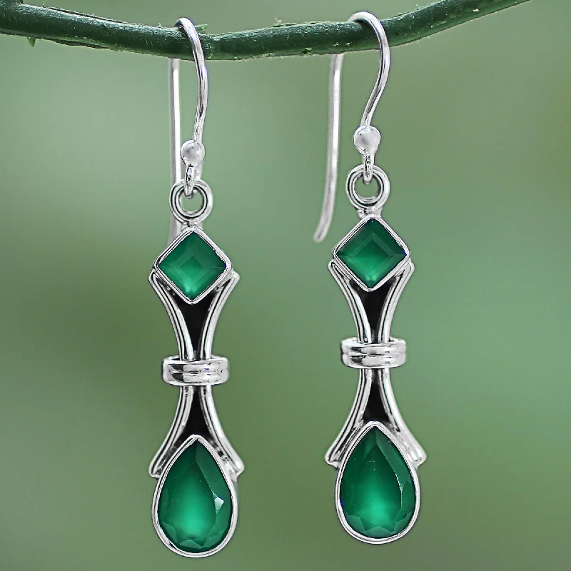 - Custom pet birthday cakeMagical Moss 2.5 Carat Green Onyx and Sterling Silver Earrings from India