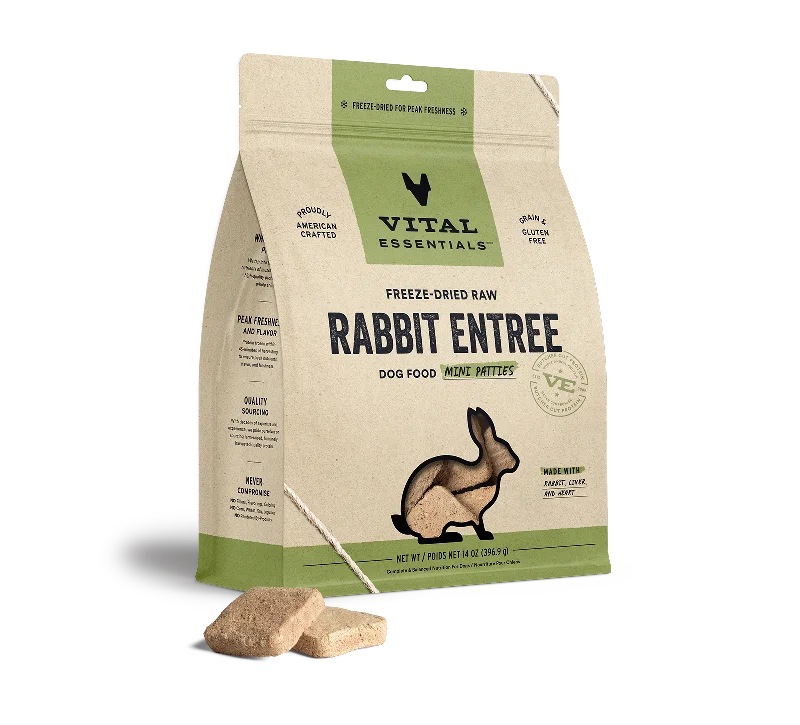 - ProNevus dog food palatabilityVE-Freeze-Dried Raw Rabbit Entree Dog Food Mini Patties, 14 oz