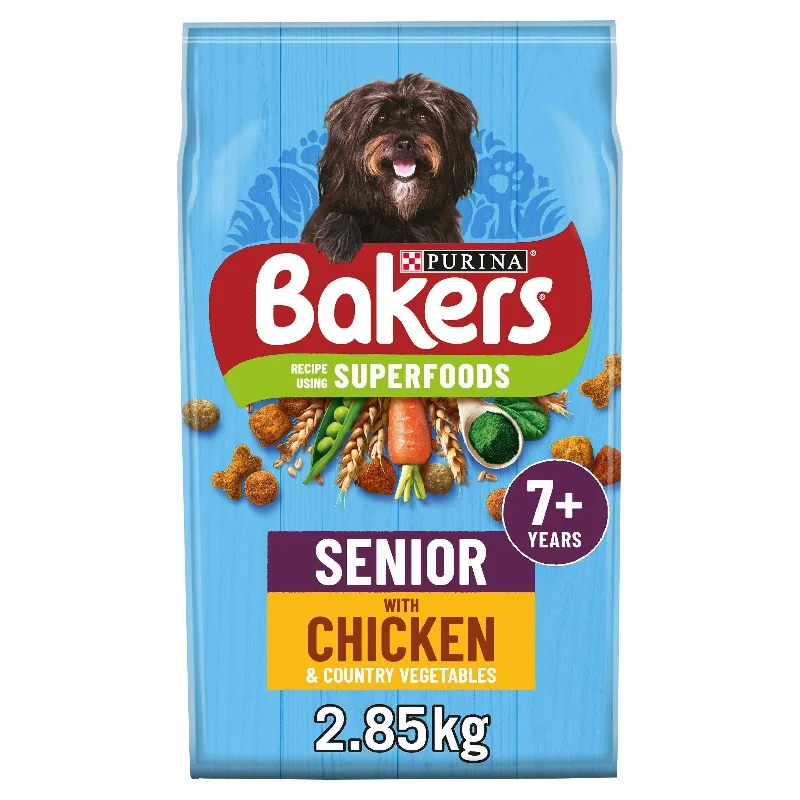 - Teething and chewing toys for puppiesBakers Senior Dry Dog Food Chicken and Veg 2.85kg