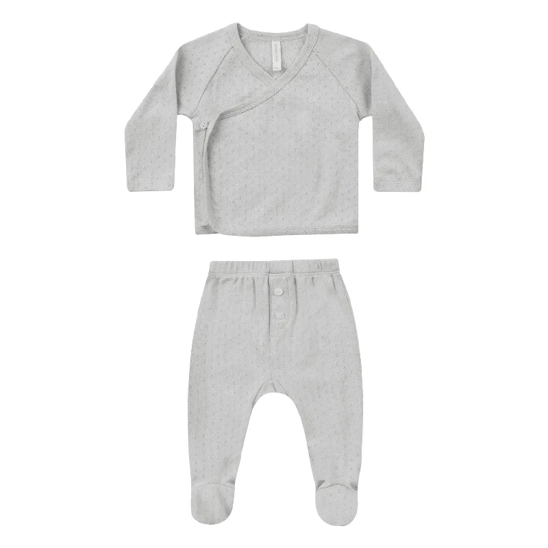 - Postoperative pet anti-licking Elizabethan collarQuincy Mae Cloud Pointelle Wrap Top + Footed Pant