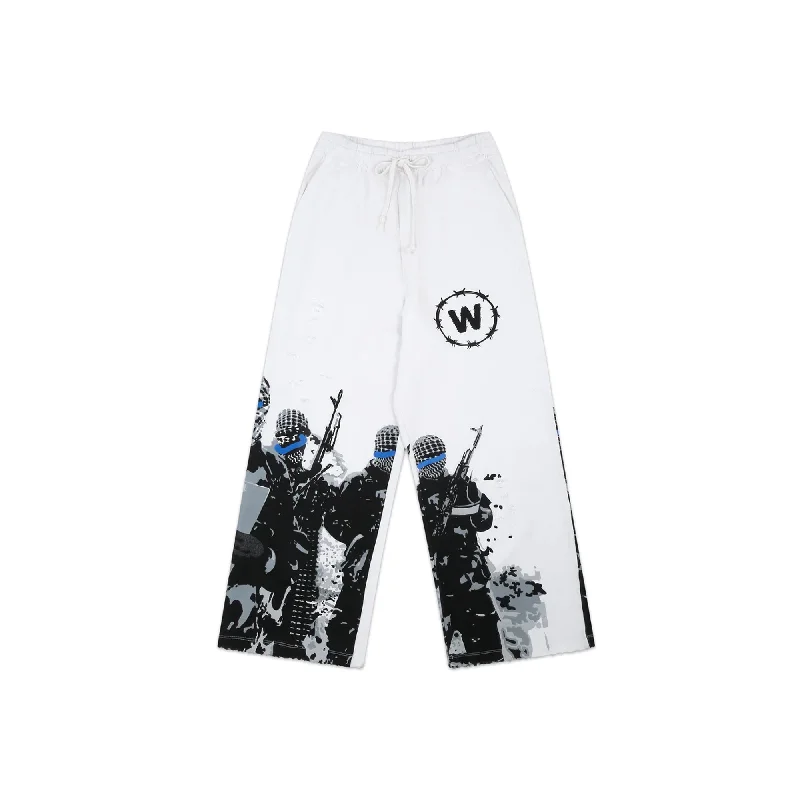 - Cat anti-jump window safety netSweatpants - White "Shoot At Sight"