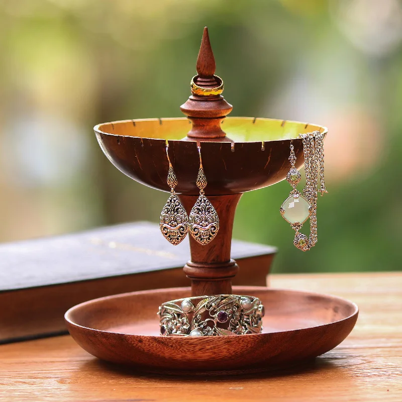 - Degradable pet feces bagGolden Fountain Suar Wood and Coconut Shell Jewelry Stand from Bali