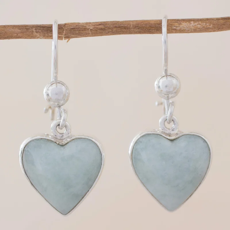 - Climbing pet constant temperature heating padInnocent Heart Sterling Silver Heart Earrings with Light Green Jade