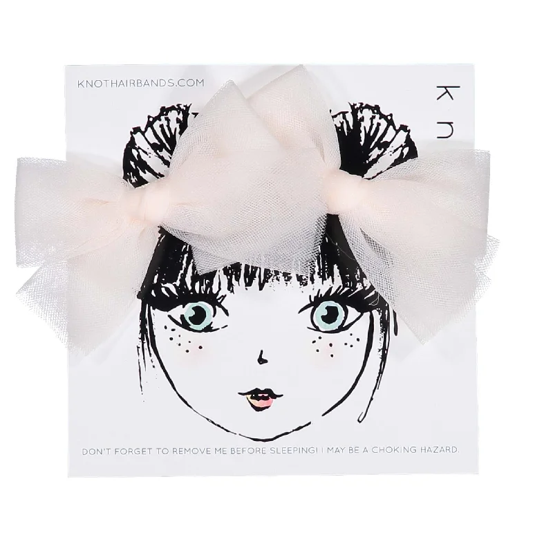 - Organic cotton dog bibsKnot Hairbands Pale Pink Tulle Bow Clip Set