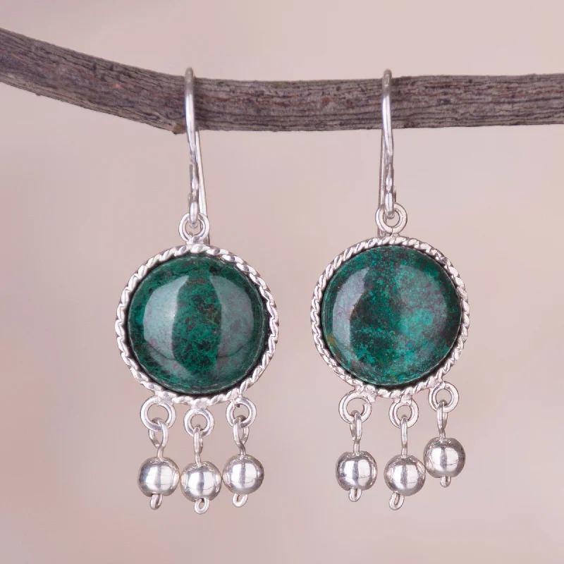  -Non-contact cat thermometerGypsy Style Circular Chrysocolla and Silver Dangle Earrings from Peru