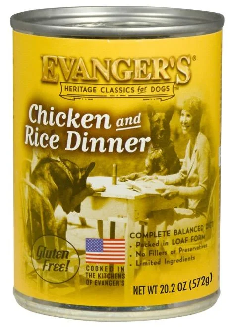 - Gastrointestinal conditioning dog foodEvanger's Heritage Classics Chicken & Rice Dinner Wet Dog Food Can