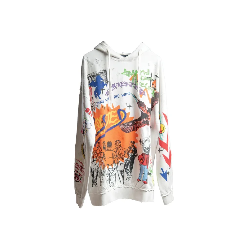 - Parrot climbing and standing wooden frameHoodie - White "Gone With The Wind"