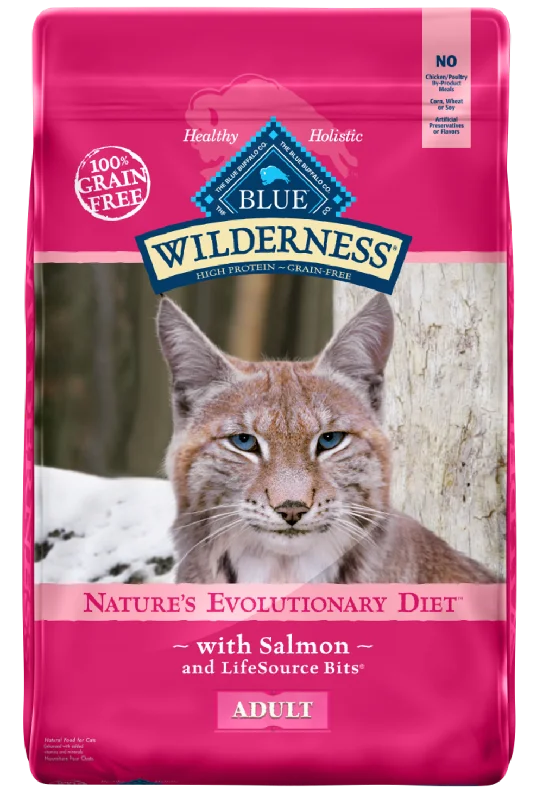    - Cat food for spayed/neutered cats  Blue Buffalo Wilderness High-Protein Grain-Free Adult Salmon Recipe Dry Cat Food