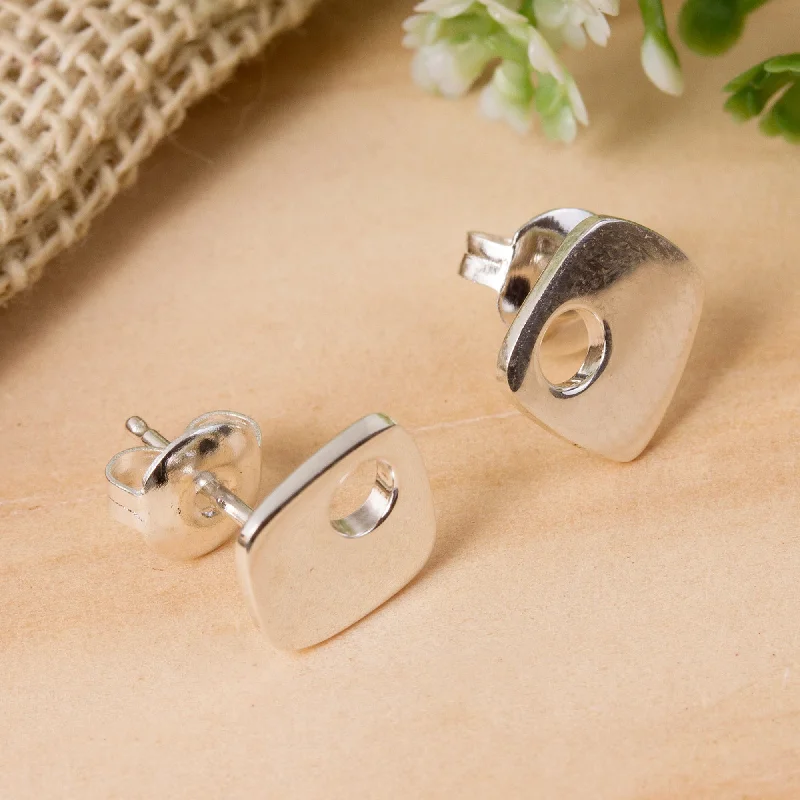 - Pet monitor with cameraAbstract Idea Modern Taxco Silver Stud Earrings from Mexico