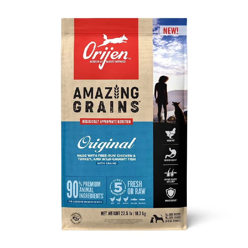 - Food for picky dogsORIJEN Amazing Grains Original Dry Dog Food, 22.5-lb