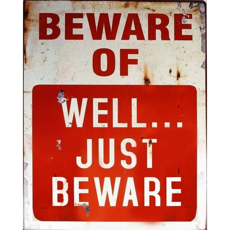 - Summer pet ice matVintage Beware Sign Metal Wall Mounted - 40cm