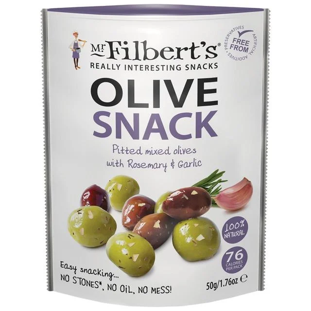 - Teething and chewing toys for puppiesMr Filberts Olive Snacks Mixed Olives with Rosemary & Garlic   50g