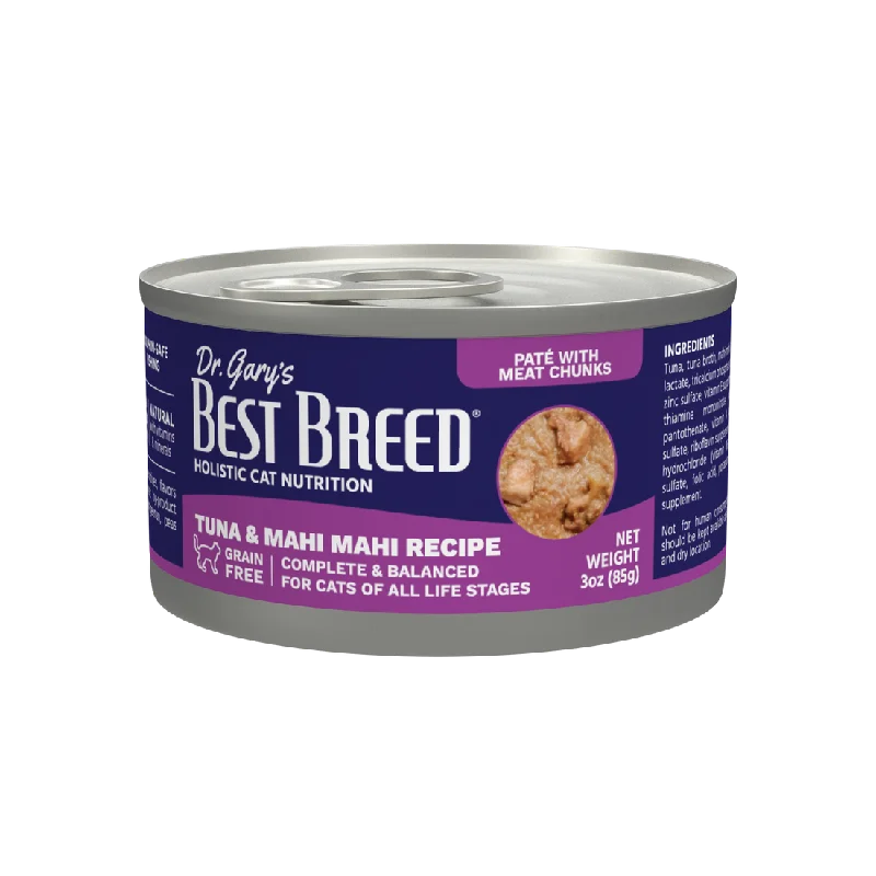    - Cat food for pregnant and nursing cats  Dr. Gary's Best Breed Tuna & Mahi Mahi Recipe Cat Food