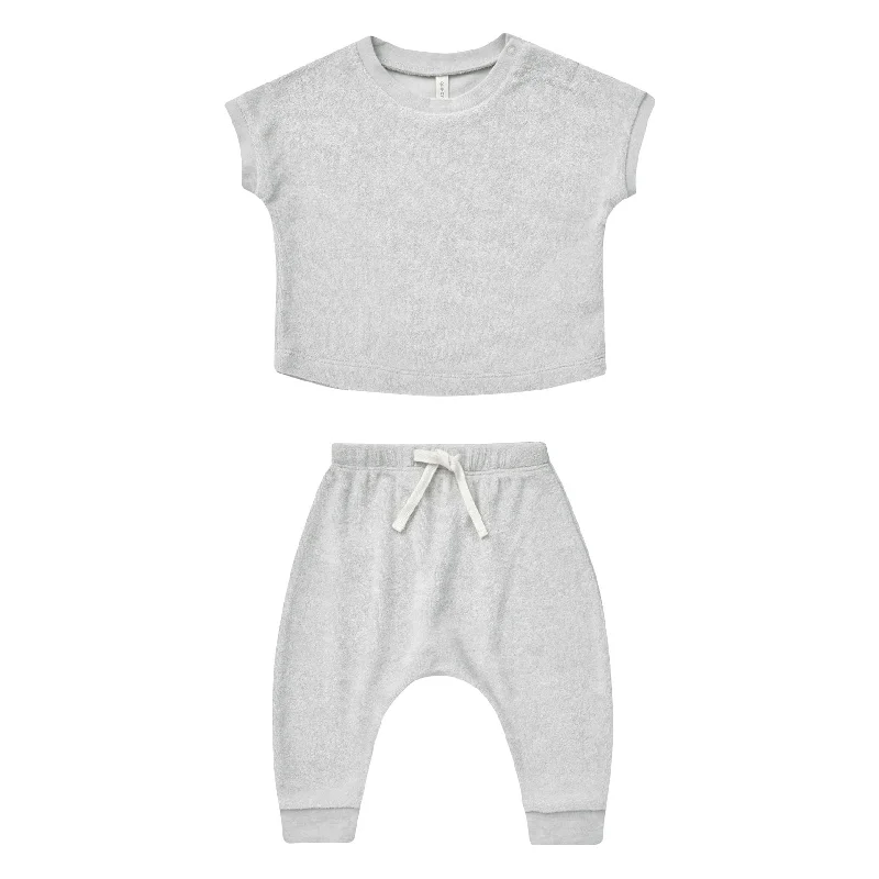 ---Quincy Mae Cloud Terry Tee + Pant Set