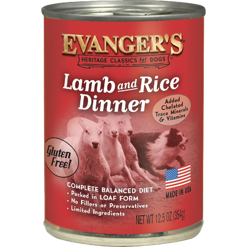 - Food for sterilized dogsEvanger's Heritage Classics Lamb & Rice Dinner Wet Dog Food Can, 12.5-oz