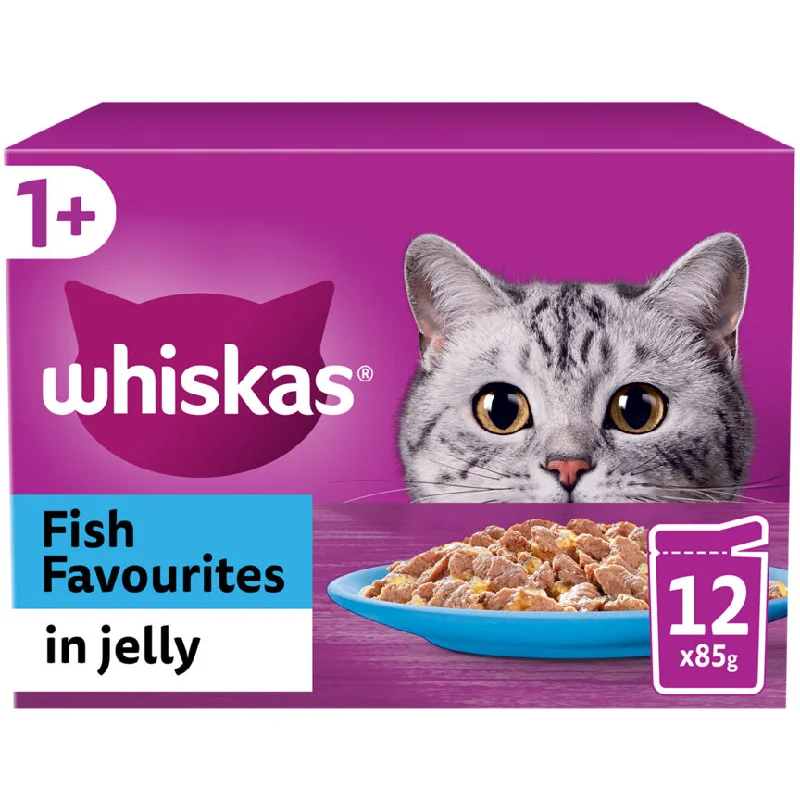  . **Ingredient-Related**  Whiskas 1+ Fish Favourites Adult Wet Cat Food Pouches in Jelly