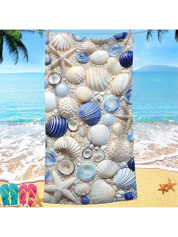 - Rabbit grass rack to prevent waste food box1pc Beach Towel With Seashell Print, Single Sided Ultra Fine Fiber, Super Absorbent And Soft, Extra Large And Lightweight, Suitable For Beach And Seaside, Easy To Clean And Care, Comfortable To Use