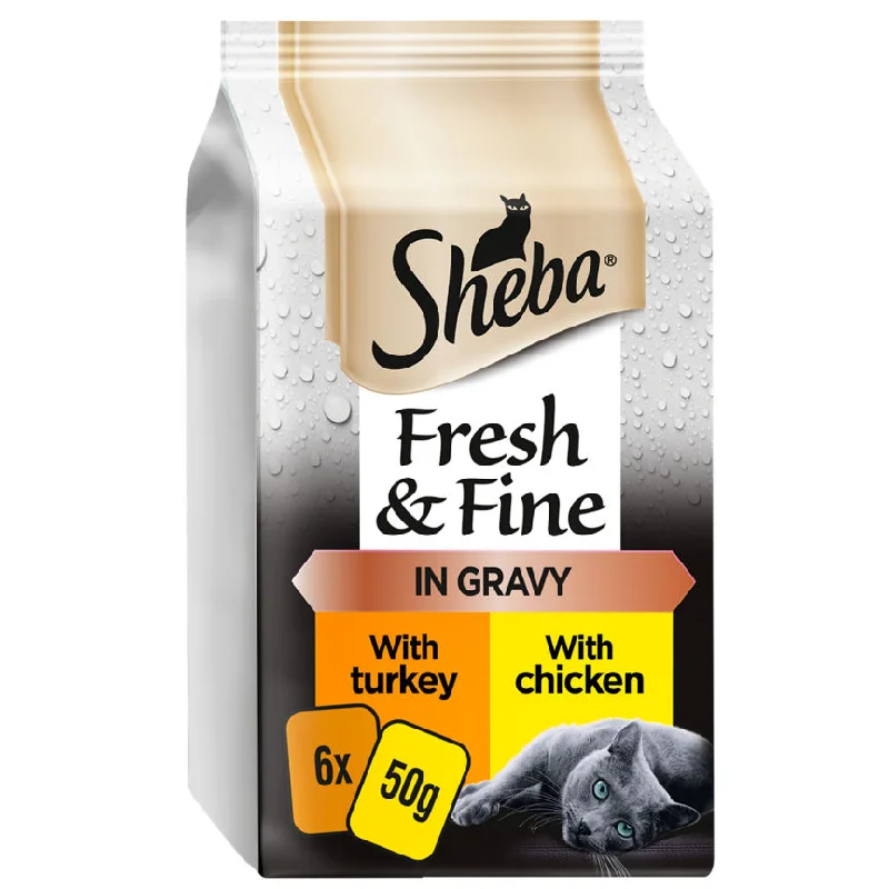    - Cat food for immune system support  Sheba Fresh & Fine Wet Cat Food Pouches Chicken & Turkey in Gravy