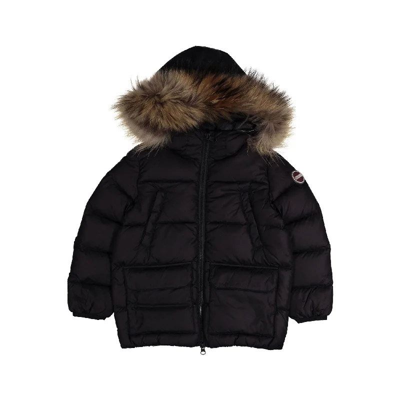 - Air box TSA certified check-inColmar Black Long Fur Hood Coat