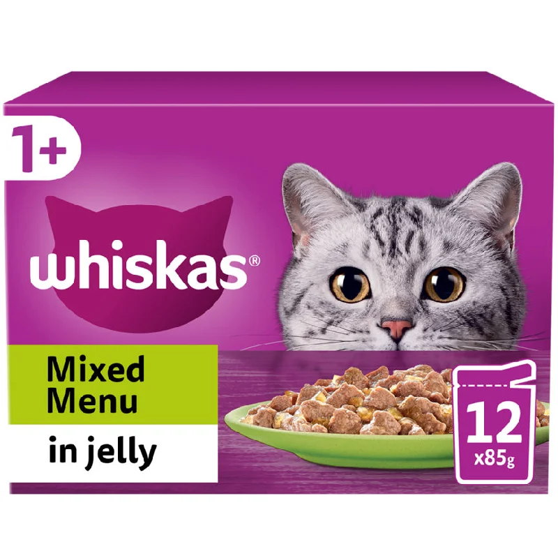  . **Special Needs**  Whiskas 1+ Mixed Menu Adult Wet Cat Food Pouches in Jelly