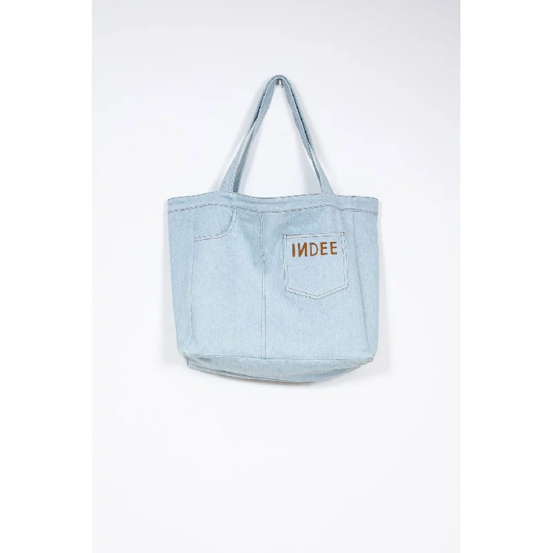 - Remote interactive pet feederIndee Denim Multi Pocket Tote Bag