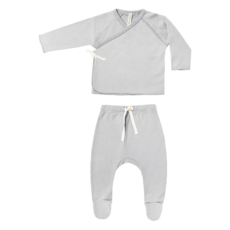 - Natural latex pet mattressQuincy Mae Cloud Wrap Top + Footed Pant Set