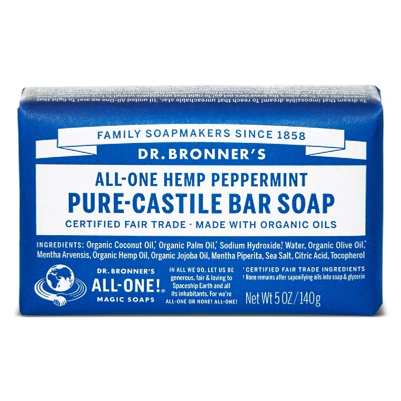 - Air box TSA certified check-inDr. Bronner's Organic Peppermint Castile Bar Soap (5 oz) #21627