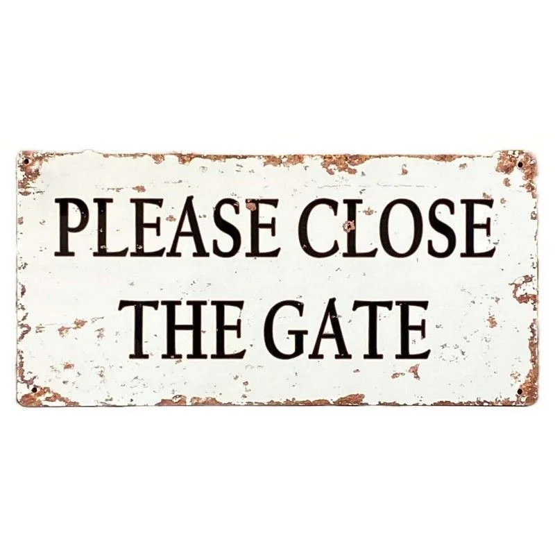 - ​​Christmas pet Christmas clothingPlease Close The Gate Sign Metal Wall Mounted - 30cm