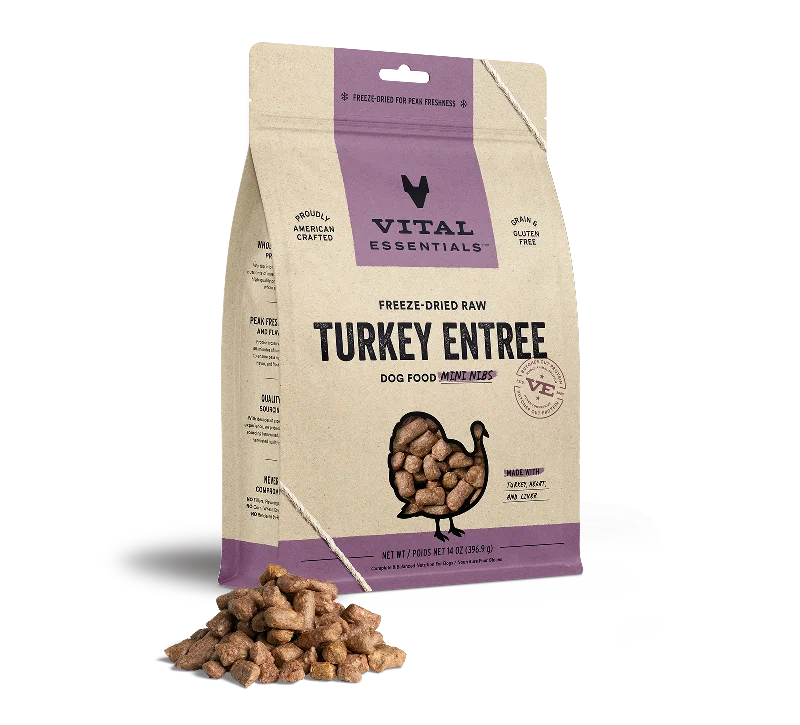  -High-fiber dog foodVE- Freeze-Dried Raw Turkey Entree Dog Food Mini Nibs