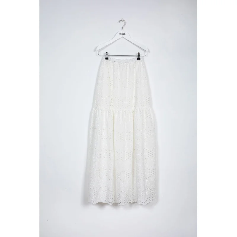 Pet ProductsIndee Off White English Lace Maxi Skirt