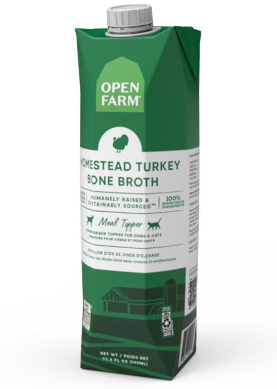 ---Open Farm Homestead Turkey Bone Broth for Dogs 34oz