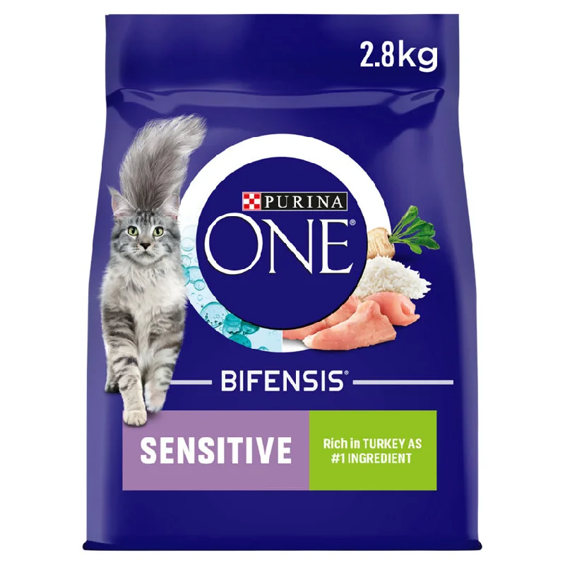    - Digestive care cat food  Purina ONE Sensitive Dry Cat Food, Turkey