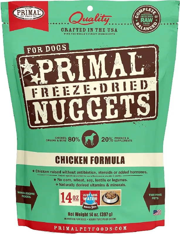 - Dog food nutritional analysisPrimal Pet Foods Raw Freeze-Dried Nuggets Chicken Formula Dog Food, 5.5-oz