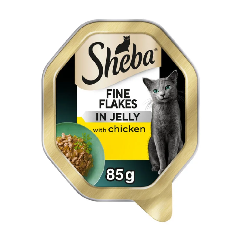    - Recommended online stores for cat food  Sheba Fine Flakes Adult Cat Food Tray with Chicken in Jelly 85g