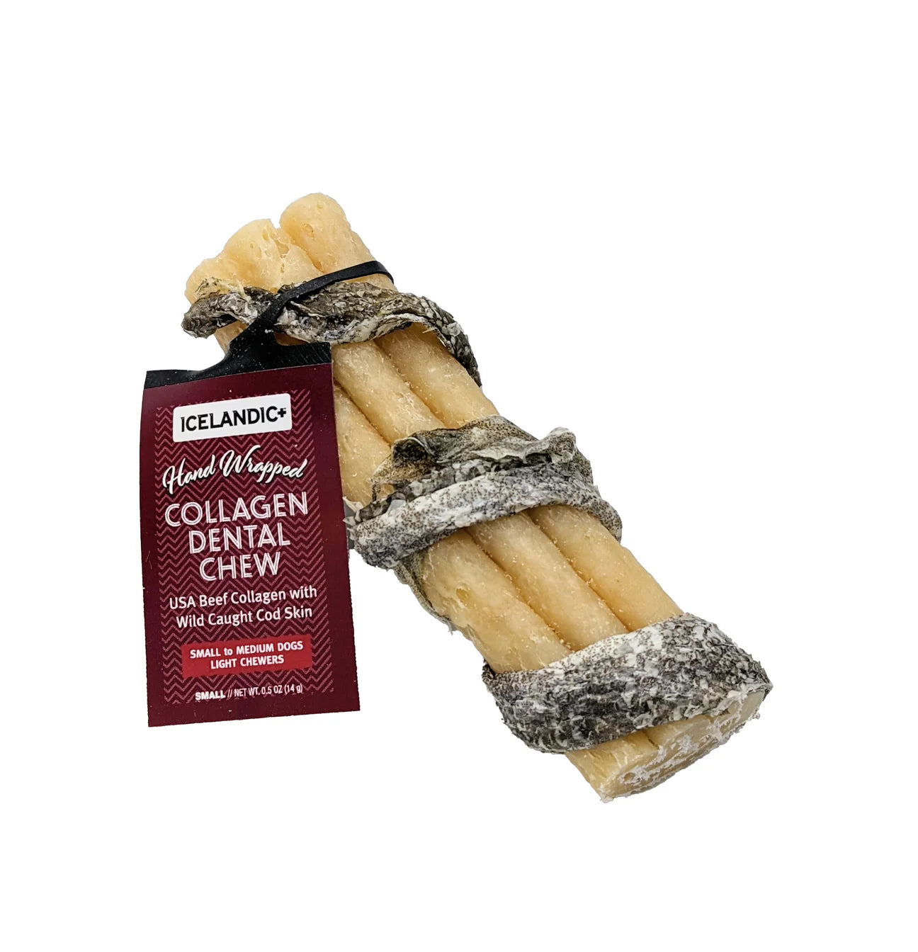 - ​​Christmas pet Christmas clothingBeef Collagen Dental Chew Wrapped With Cod Skin 4"