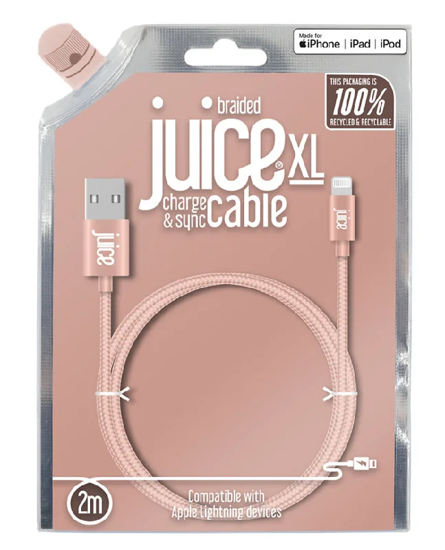 - Car dog seat beltJuice Braided Lightning Cable - Rose Gold 2m