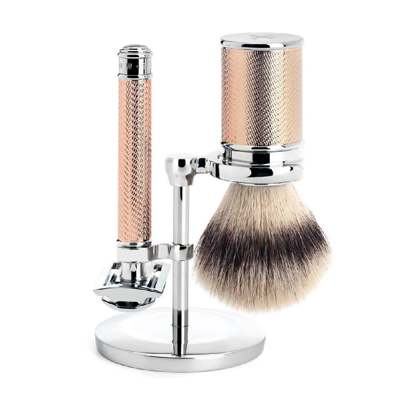 - Air box TSA certified check-inMÜHLE 3 Piece Shaving Set - Rose Gold