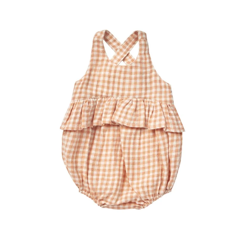  -Anti-slip claw protection raincoat FOR dogsQuincy Mae Melon Gingham Penny Romper