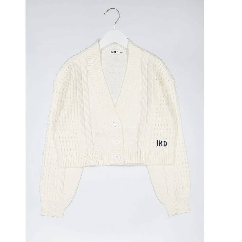 - Air box TSA certified check-inIndee Off White Short Cardigan