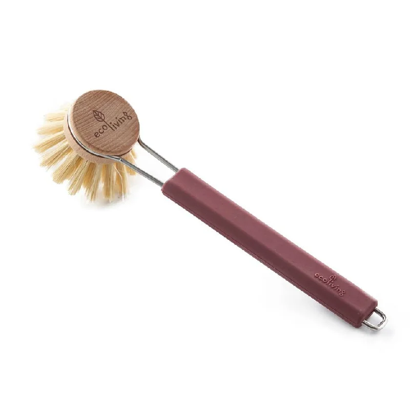 Pet ProductsEcoliving Dish Brush with Replaceable Head - Burgundy