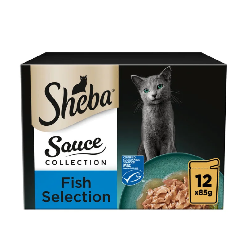    - Grain-free cat food recommendations  Sheba Sauce Collection Adult Cat Food Pouch Fish Selection 12 x 85g