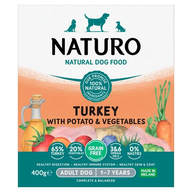 - Pet tear stain cleaning wipesNaturo Grain Free Turkey with Potato & Vegetables   400g