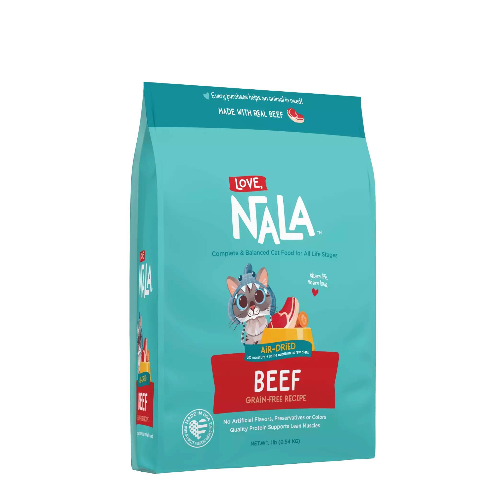    - Indoor cat food  Beef Grain Free Recipe Air-Dried Adult Cat Food 1lb bag